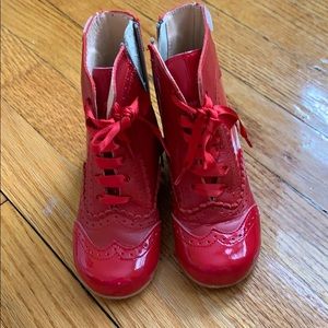 Angelitos red Leather boots size 24/8